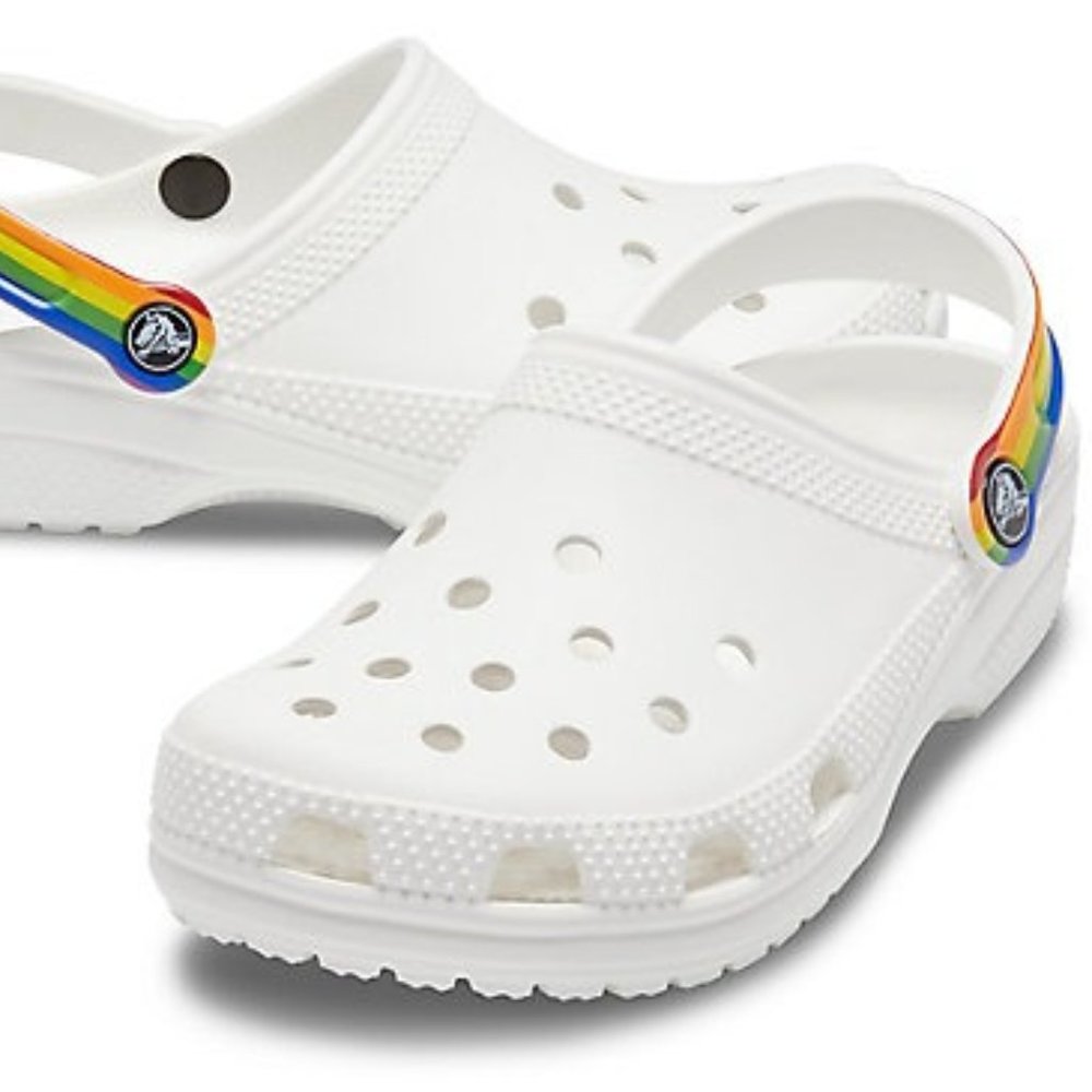 White/Rainbow Crocs Classic Clog
